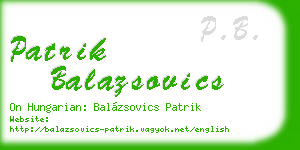 patrik balazsovics business card