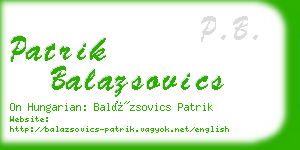 patrik balazsovics business card